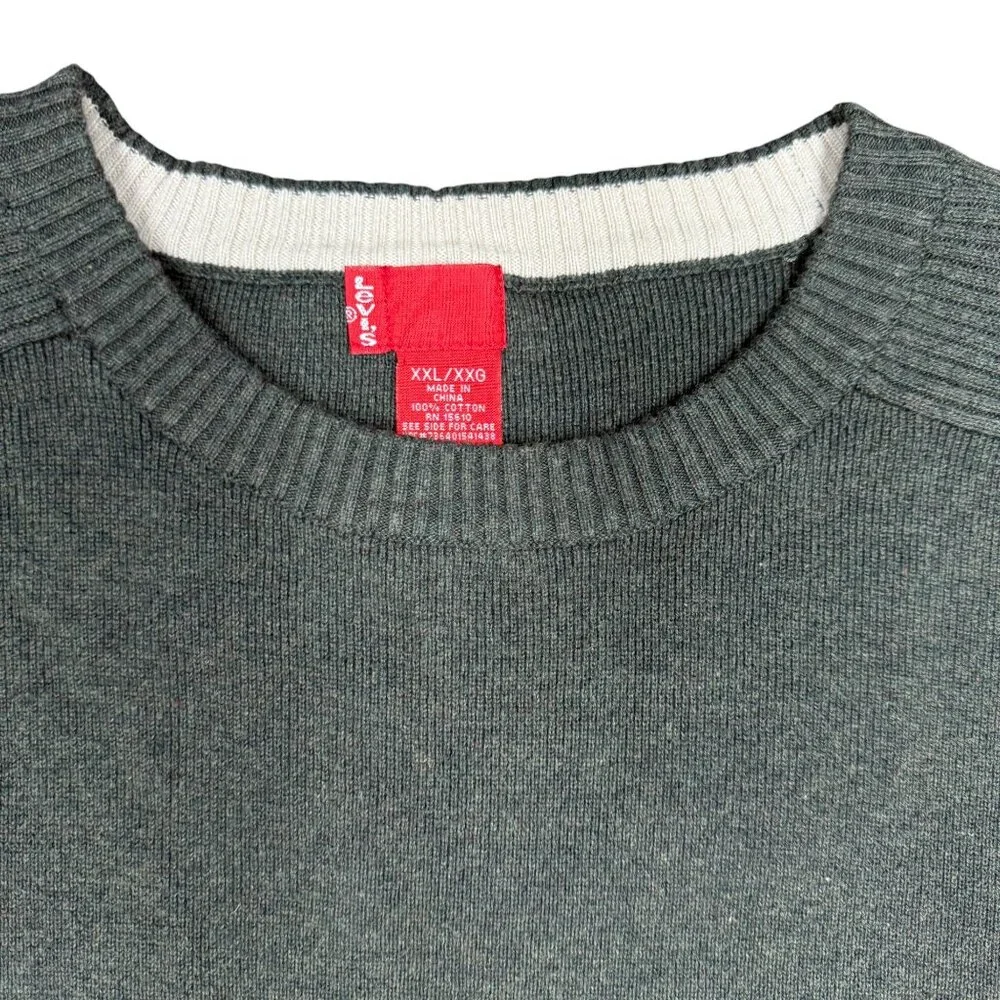 Men's LEVI'S‎ Pullover Crew Neck Long Sleeve Sweater Green- Size XXL